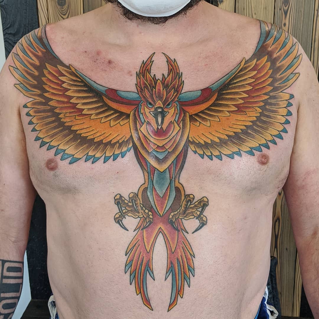 Phoenix Tattoo by Sheila Anderson at Crimson Empire Tattoo in Edmonton Alberta Canada