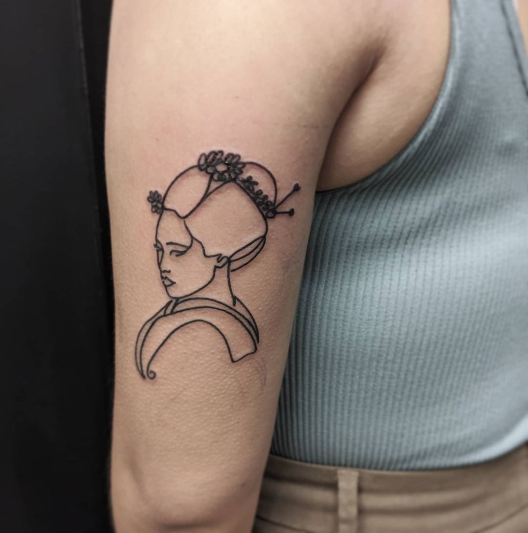 Geisha Tattoo by Amber Strange at Black Gold Tattoo Co in Edmonton Alberta Canada