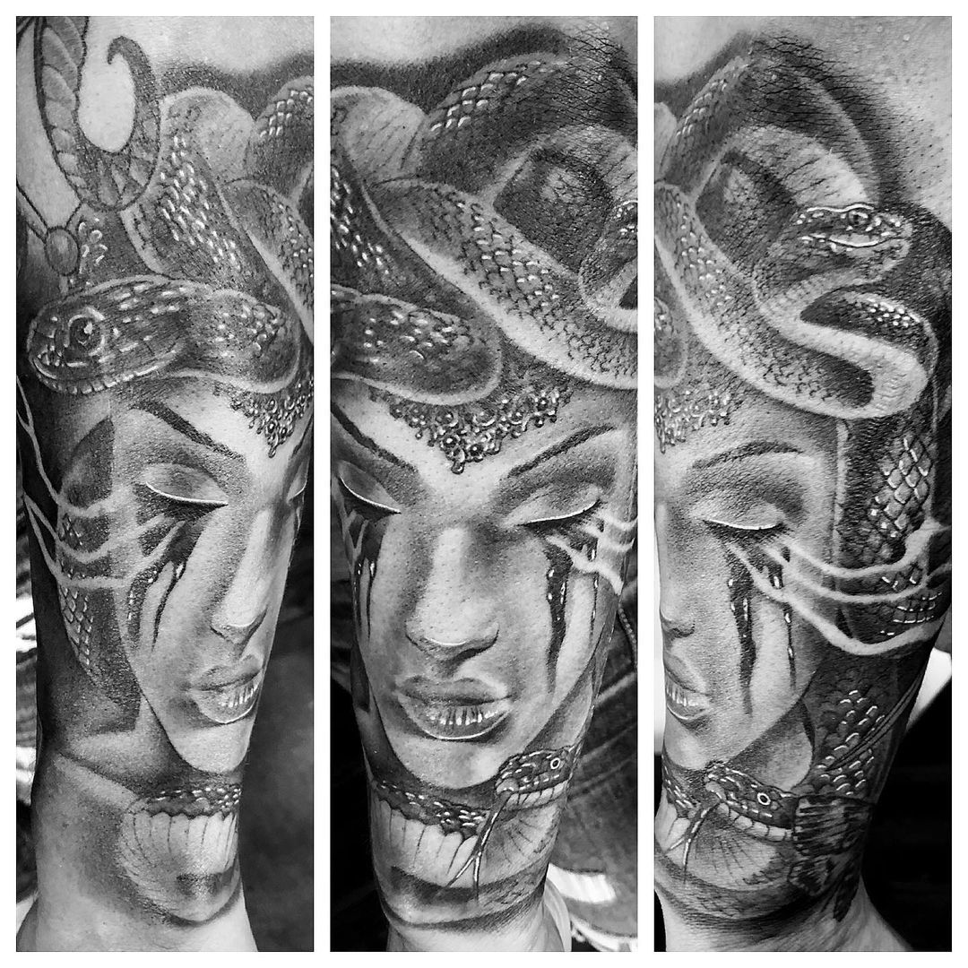 Medusa Tattoo by Chad Lavers at Crimson Empire Tattoo in Edmonton Alberta Canada