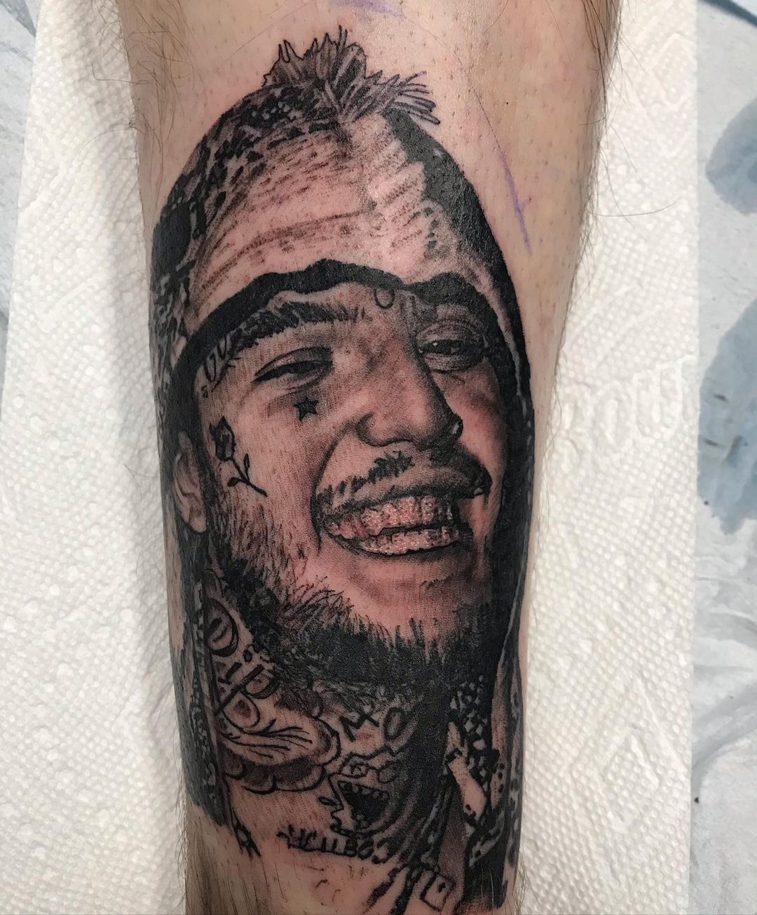 Lil Peep Portrait Tattoo by Alan Coates at Black Gold Tattoo Co in Edmonton Alberta Canada