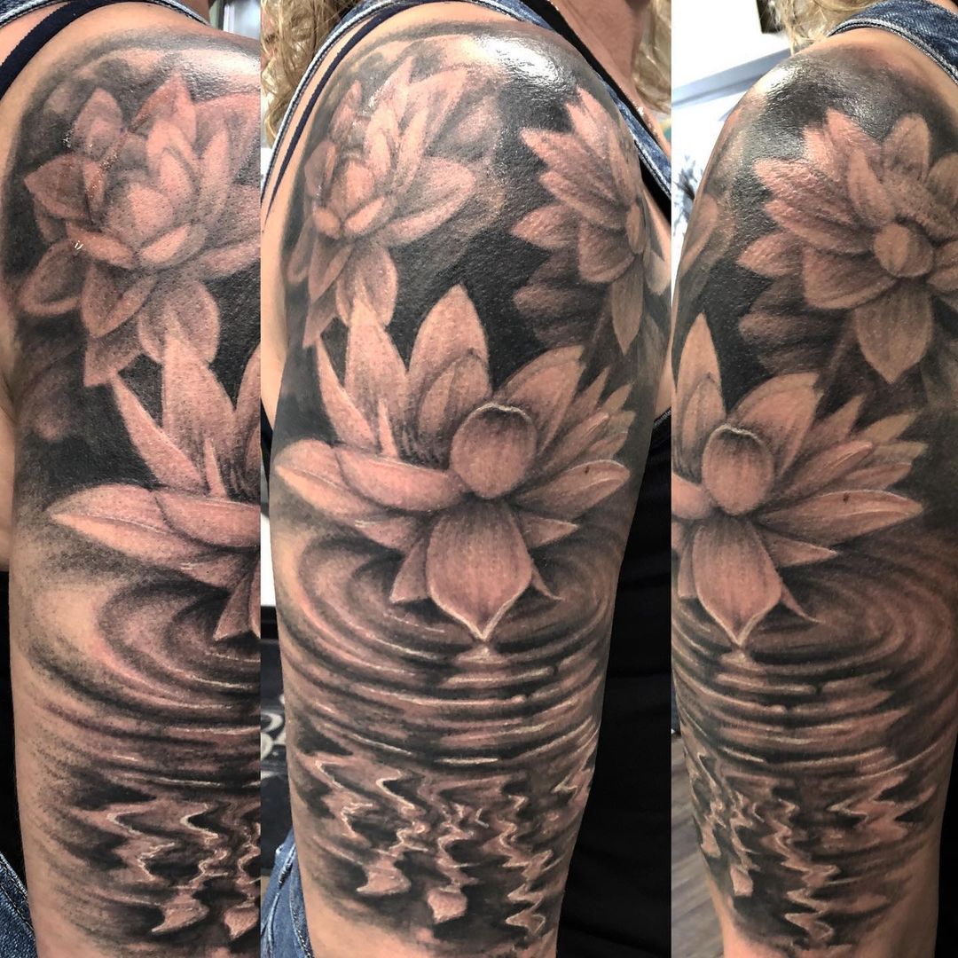 Lotus Tattoo by Steve Hayes at Black Gold Tattoo Co in Edmonton Alberta Canada
