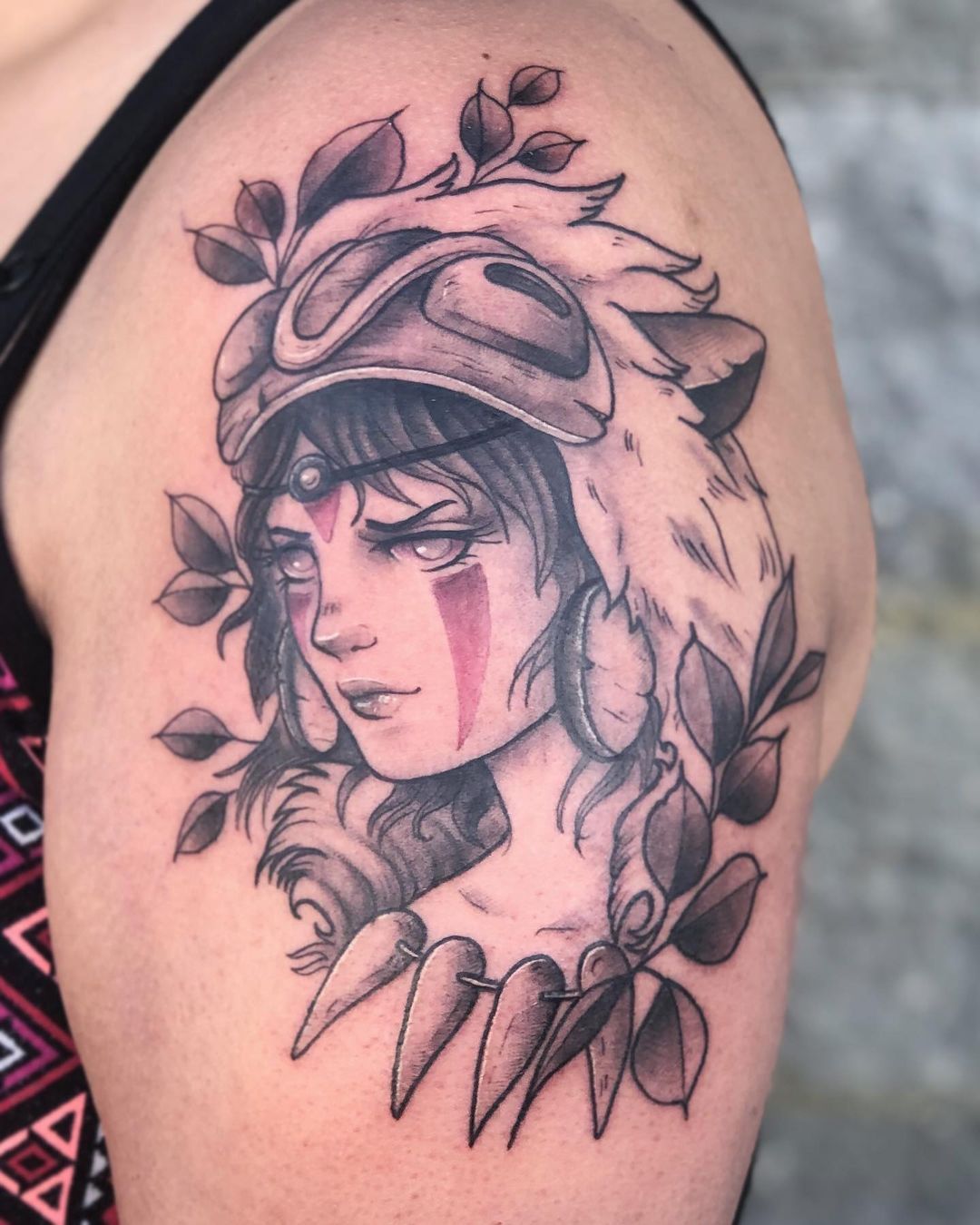 Princess Mononoke Tattoo by Vanessa Spezowka at Crimson Empire Tattoo in Edmonton Alberta Canada