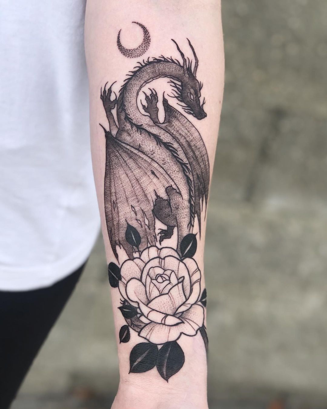 Dragon Tattoo by Vanessa Spezowka at Crimson Empire Tattoo in Edmonton Alberta Canada