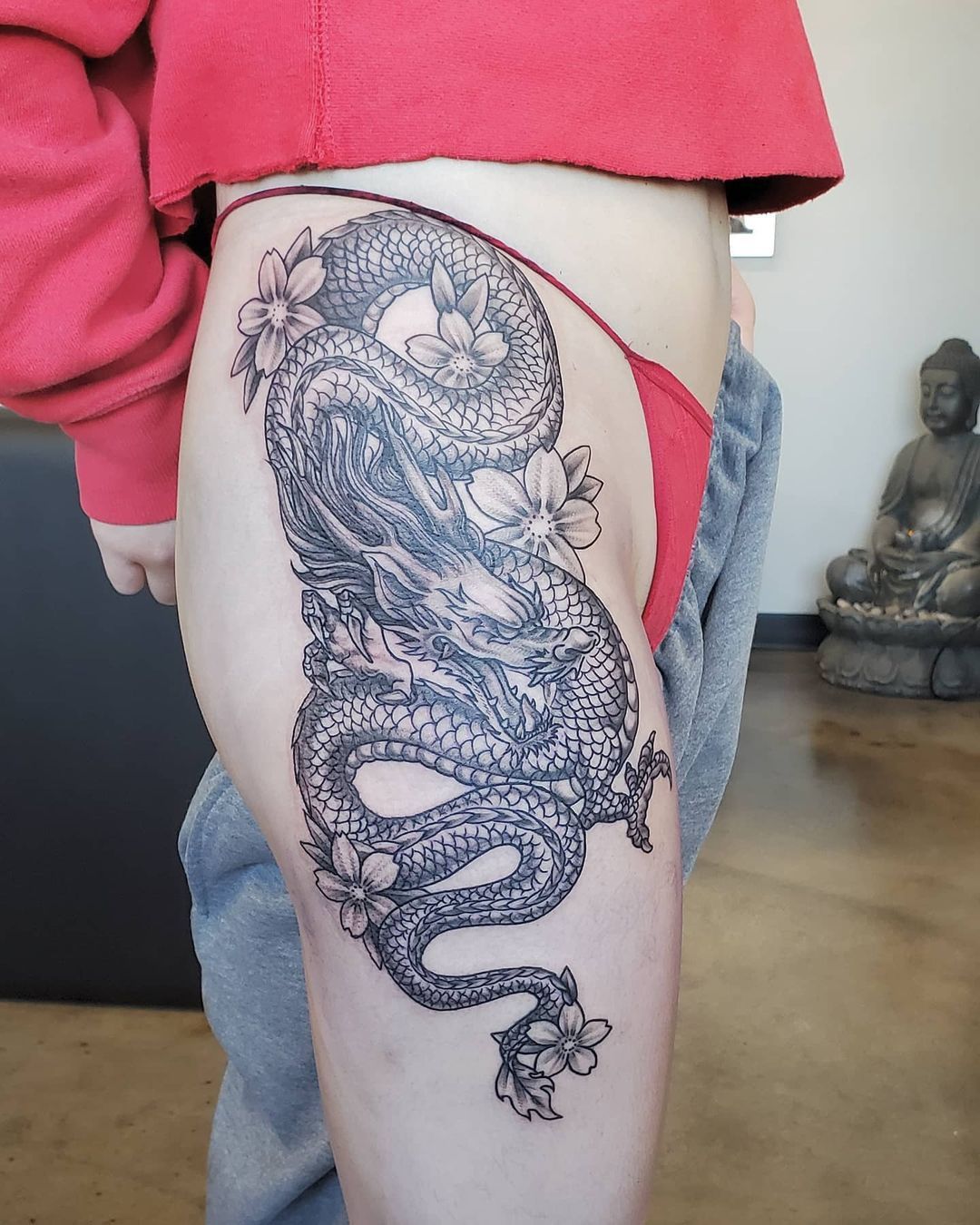 Dragon Tattoo by Adrienne Alexander at Crimson Empire Tattoo in Edmonton Alberta Canada