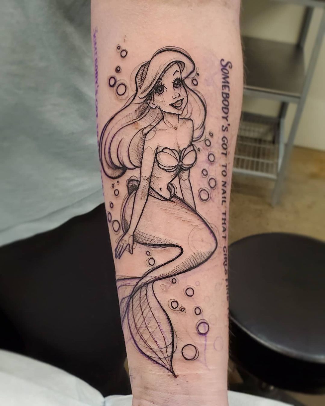 Little Mermaid Tattoo by Adrienne Alexander at Crimson Empire Tattoo in Edmonton Alberta Canada
