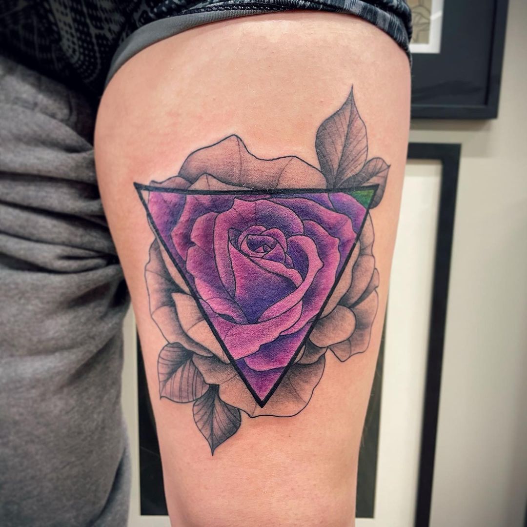 Geometric Rose Tattoo by Jess Alther at Black Gold Tattoo Co in Edmonton Alberta Canada