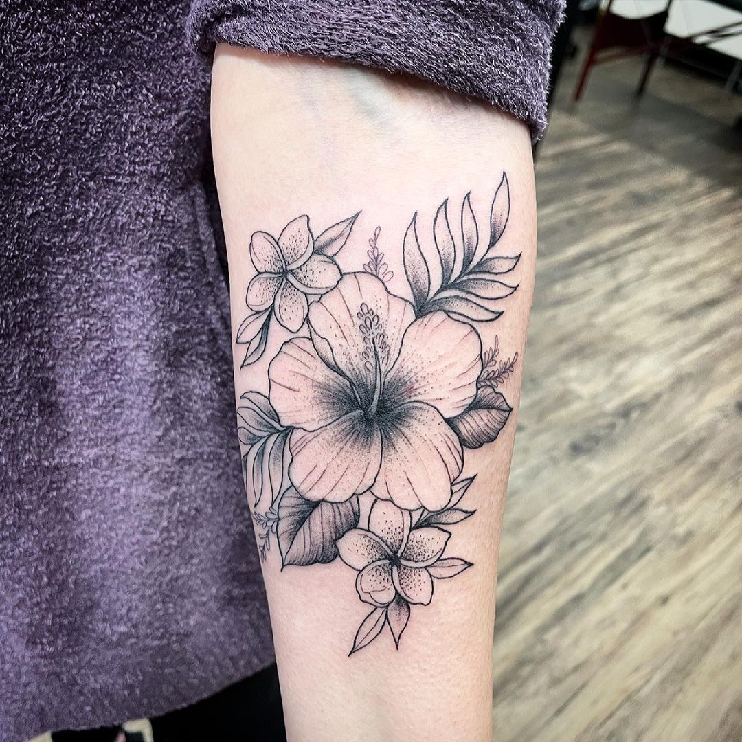 Floral Tattoo by Jess Alther at Black Gold Tattoo Co in Edmonton Alberta Canada