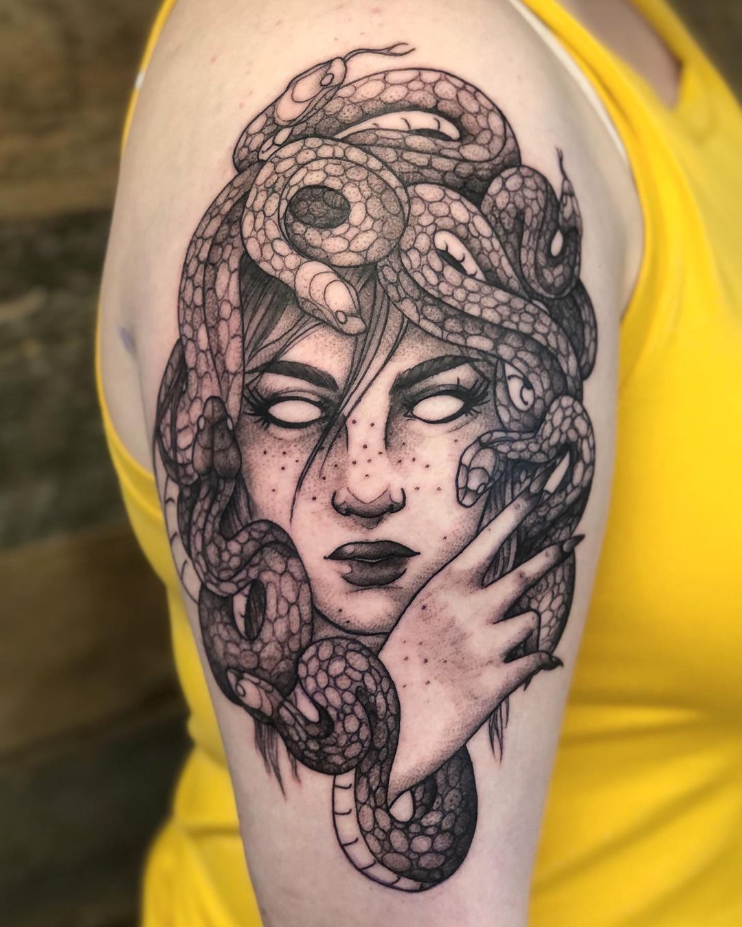 Medusa Tattoo by Vanessa Spezowka at Crimson Empire Tattoo in Edmonton Alberta Canada
