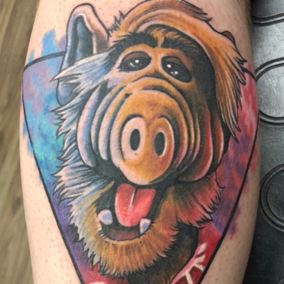 Alf Tattoo by Chris Labrenz at Black Gold Tattoo Co in Edmonton Alberta Canada
