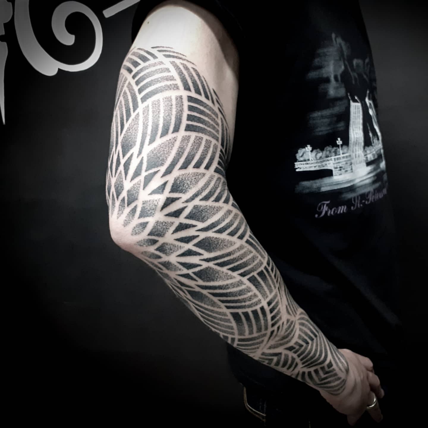 Geometric Dotwork Tattoo by Lex at Black Gold Tattoo Co in Edmonton Alberta Canada