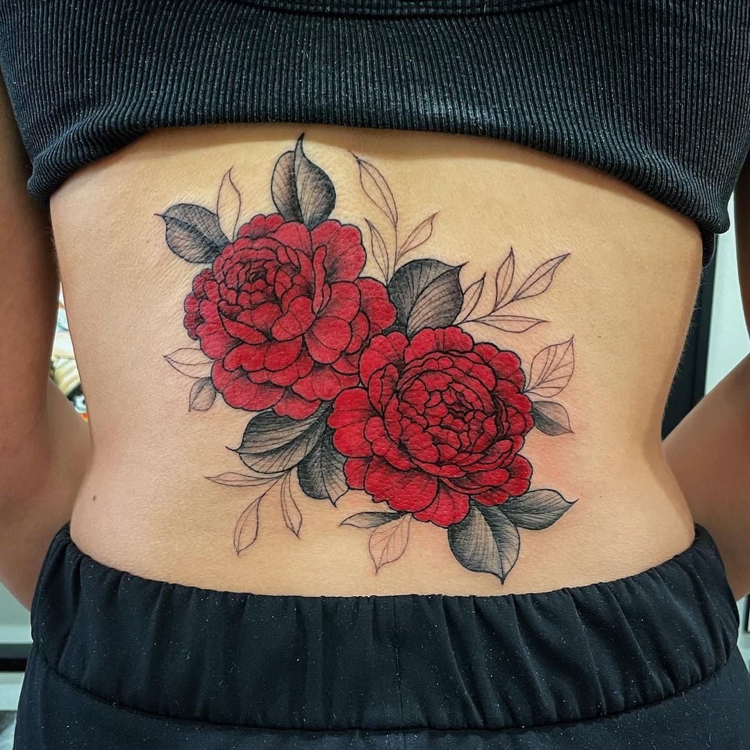 Floral Tattoo by Jess Alther at Black Gold Tattoo Co in Edmonton Alberta Canada