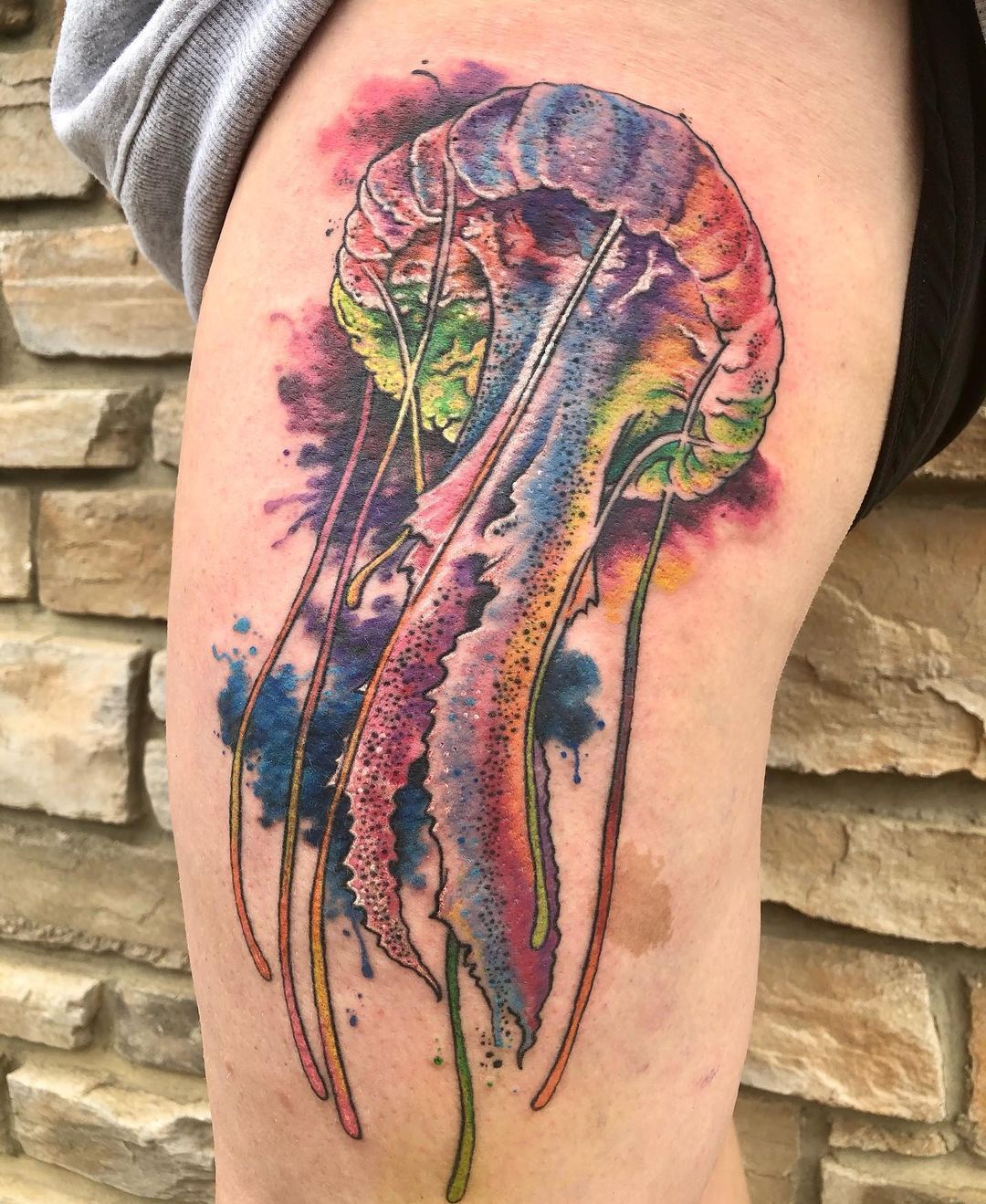 Jellyfish Tattoo by Chris Labrenz at Black Gold Tattoo Co in Edmonton Alberta Canada
