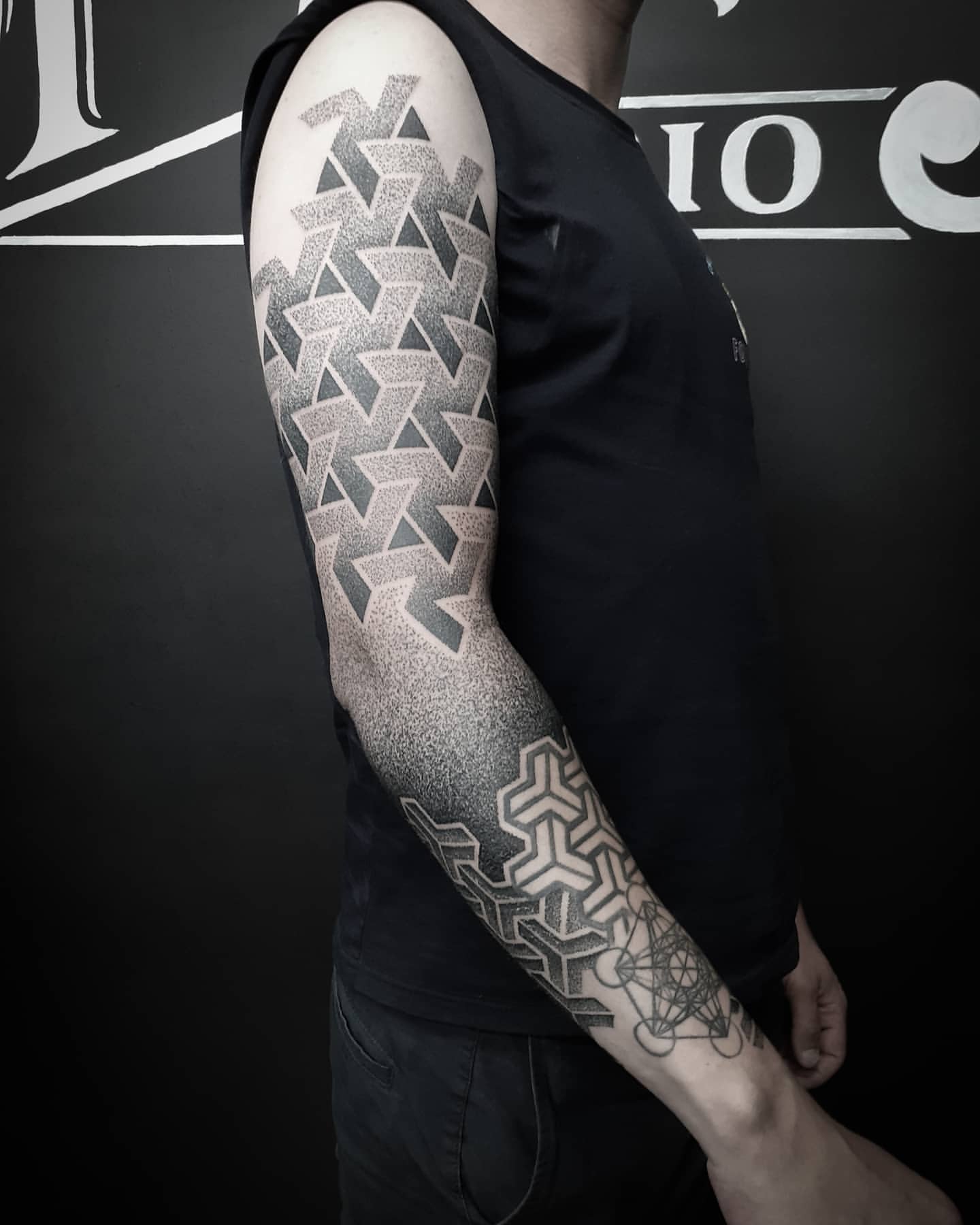 Geometric Dotwork Tattoo by Lex at Black Gold Tattoo Co in Edmonton Alberta Canada