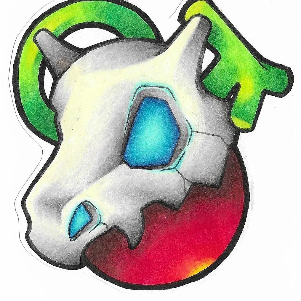 Cubone Skull (Pokemon) Drawing by Wen at Crimson Empire Tattoo in Edmonton Alberta Canada