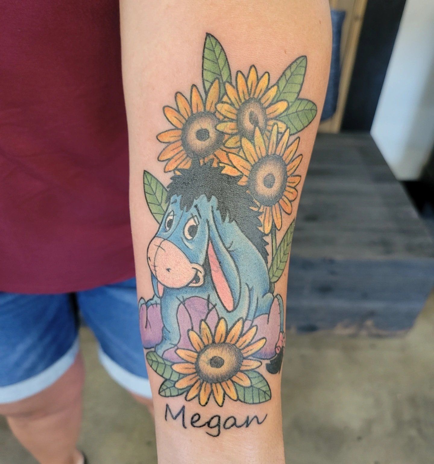 Eeyore Tattoo by Sheila Anderson at Crimson Empire Tattoo in Edmonton Alberta Canada