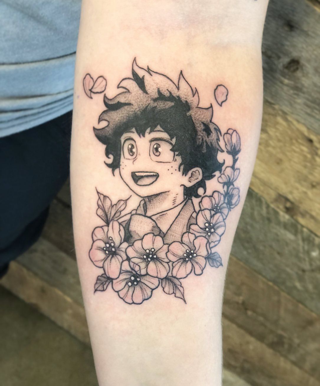 Deku (MHA) Tattoo by Vanessa Spezowka at Crimson Empire Tattoo in Edmonton Alberta Canada