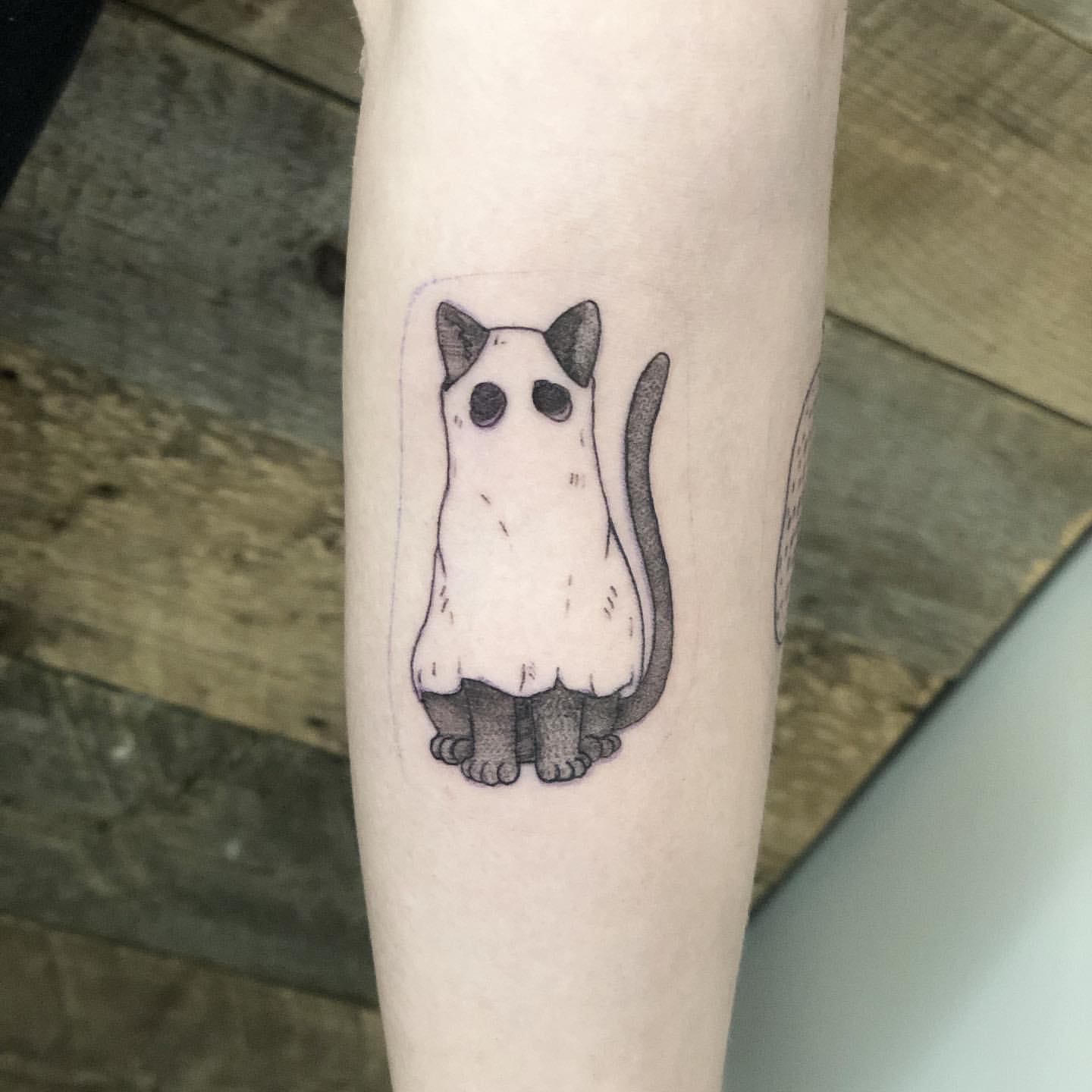 Halloween Cat Tattoo by Vanessa Spezowka at Crimson Empire Tattoo in Edmonton Alberta Canada