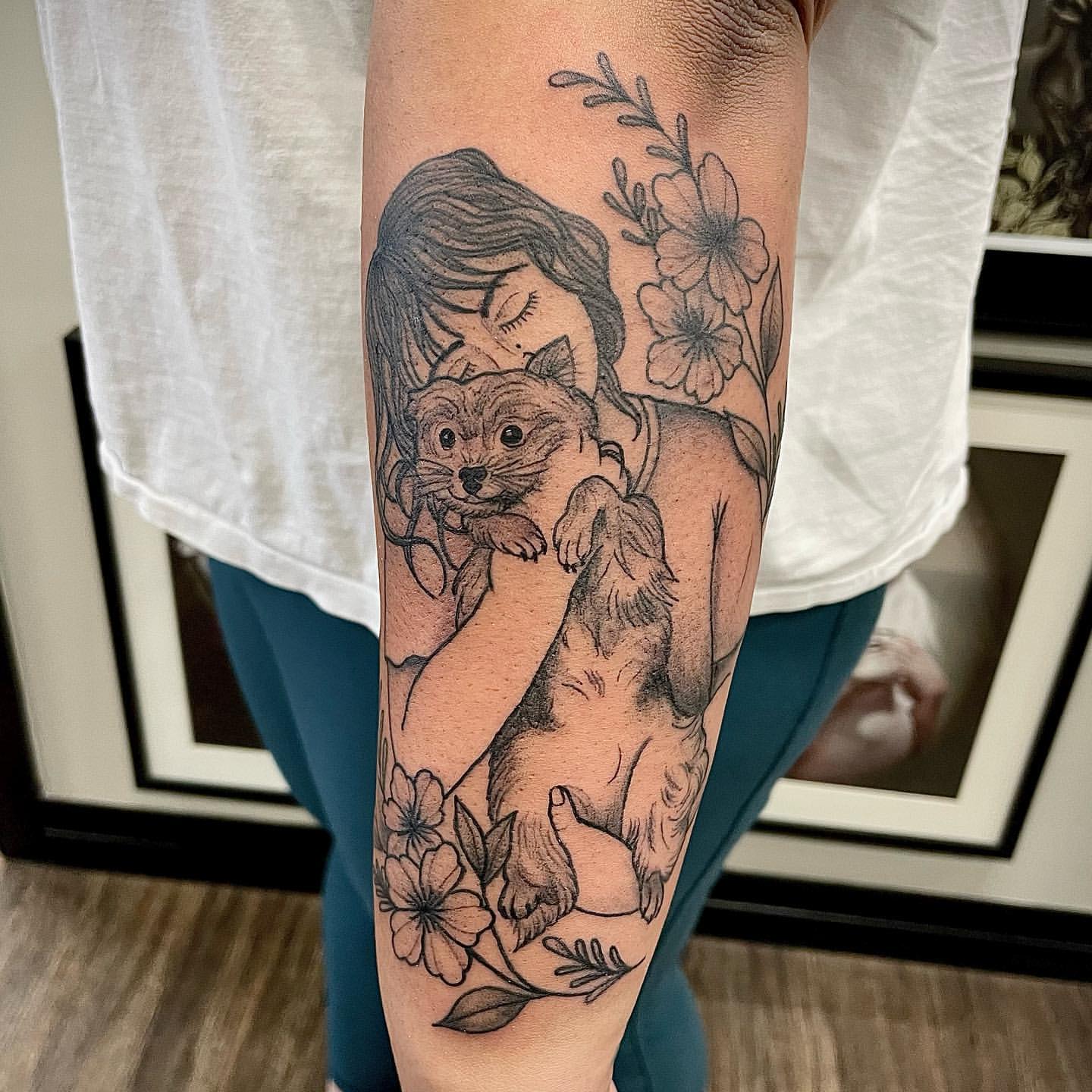 Puppy Love Tattoo by Jess Alther at Black Gold Tattoo Co in Edmonton Alberta Canada