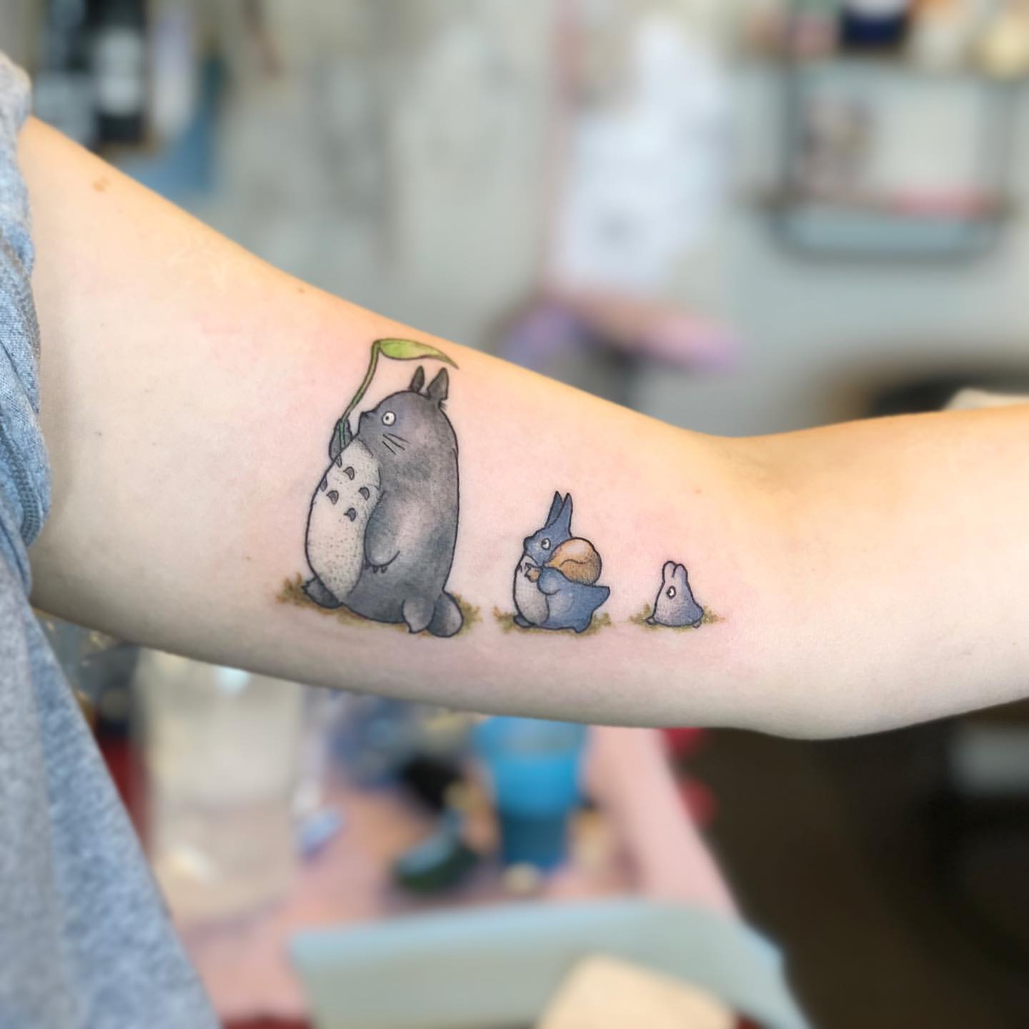 Totoro Tattoo by Vanessa Spezowka at Crimson Empire Tattoo in Edmonton Alberta Canada