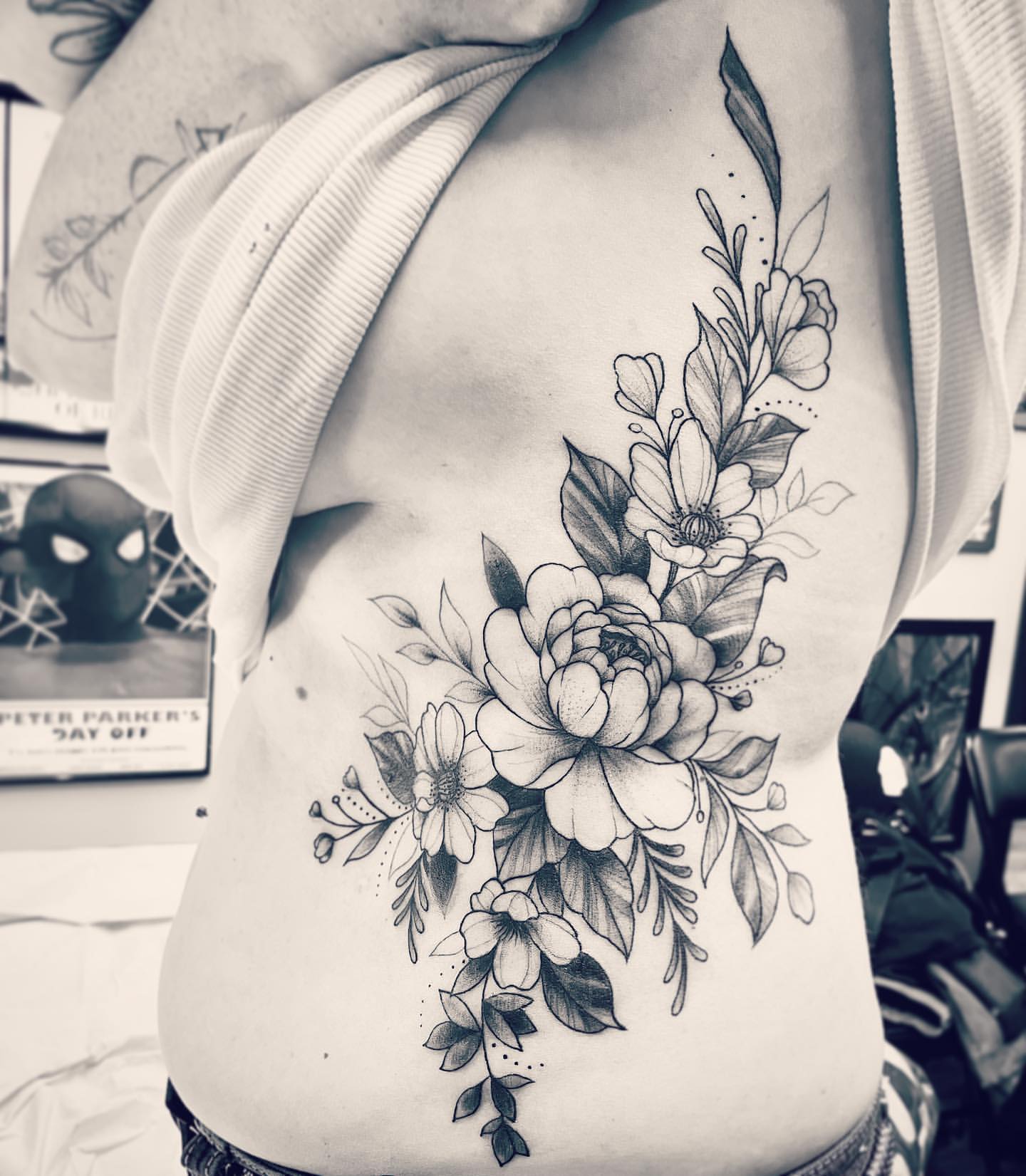 Floral Tattoo by Jess Alther at Black Gold Tattoo Co in Edmonton Alberta Canada