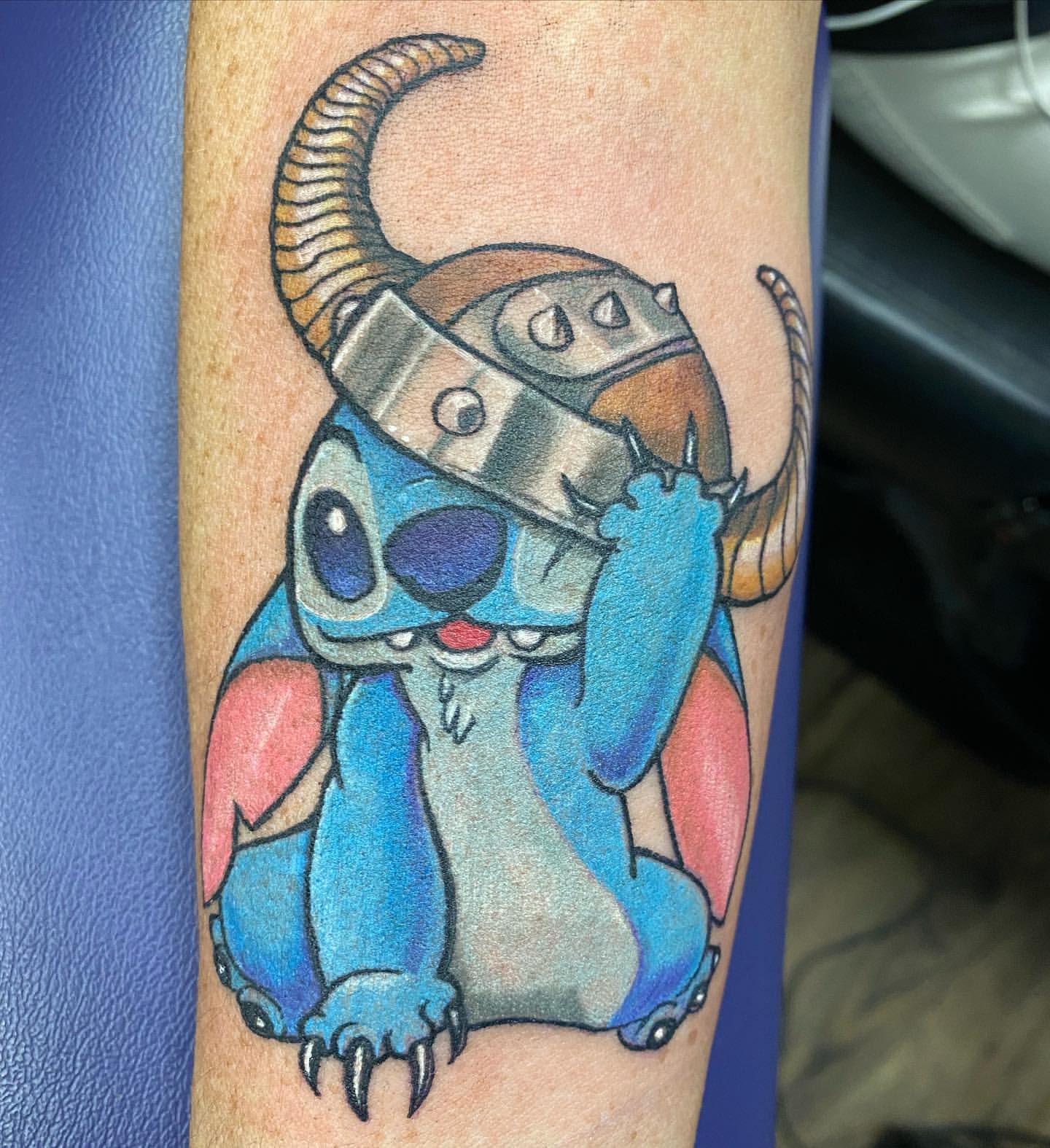 Stitch Tattoo by Chris Labrenz at Black Gold Tattoo Co in Edmonton Alberta Canada