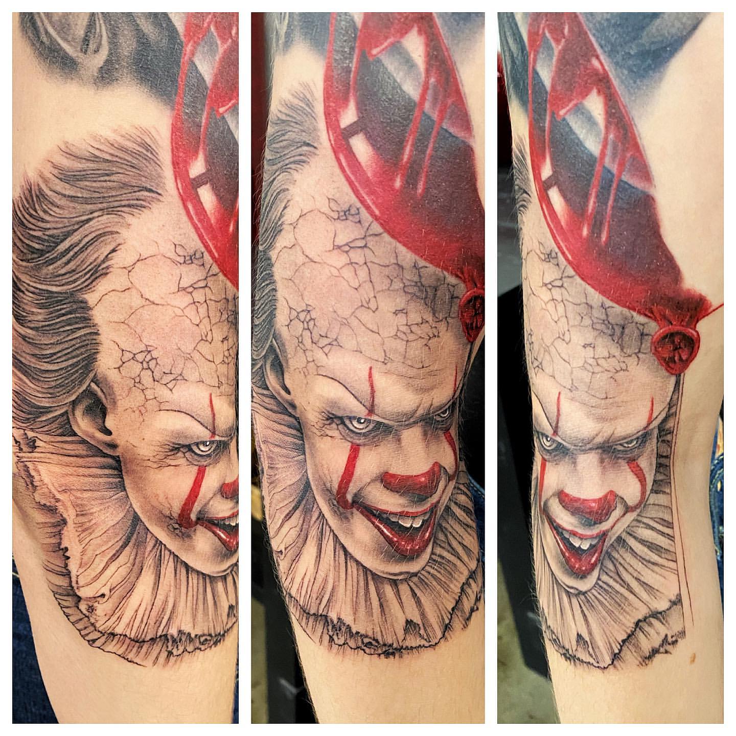 Pennywise Tattoo by Chad Lavers at Crimson Empire Tattoo in Edmonton Alberta Canada