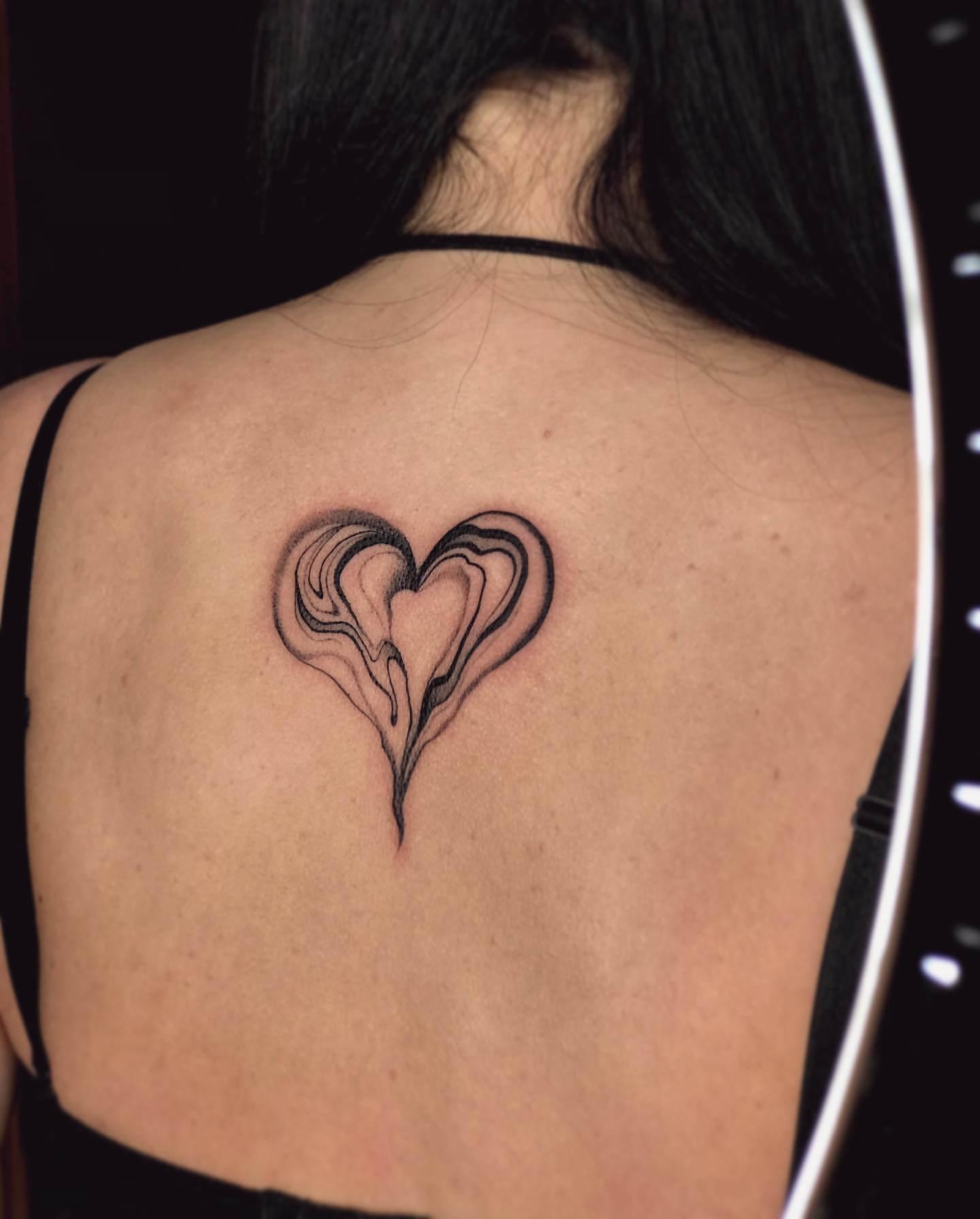 Abstract Heart Tattoo by Anastasiya at Silver Ghost Tattoo in Edmonton Alberta Canada