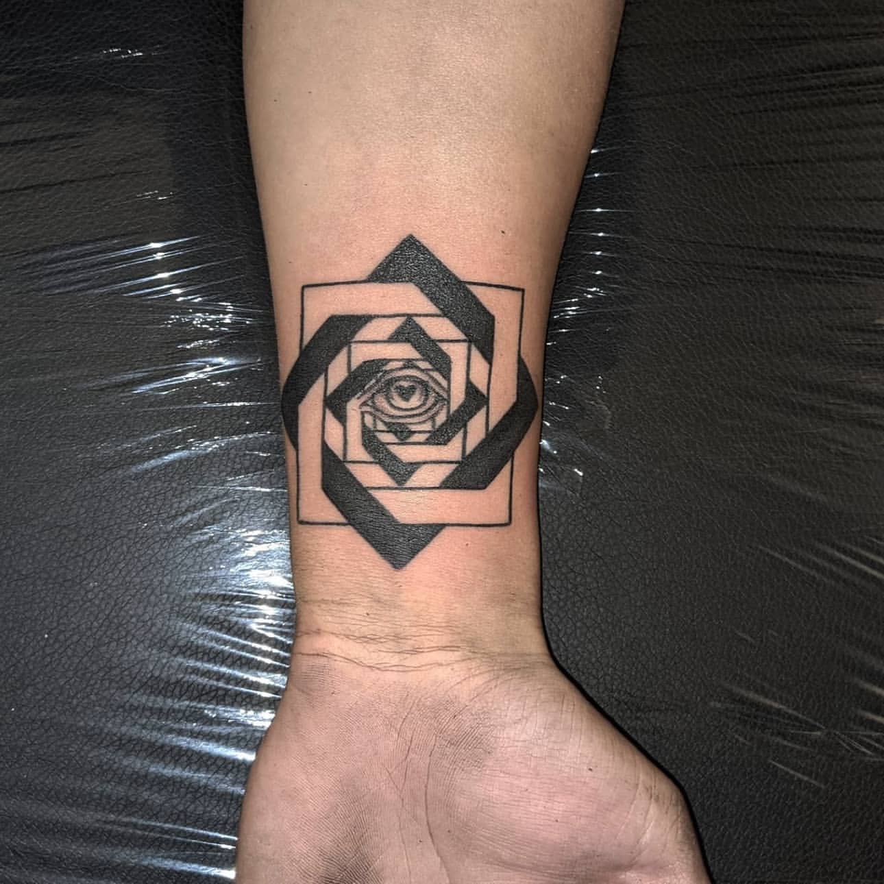 Geometric Eye Tattoo by Amber Strange at Black Gold Tattoo Co in Edmonton Alberta Canada