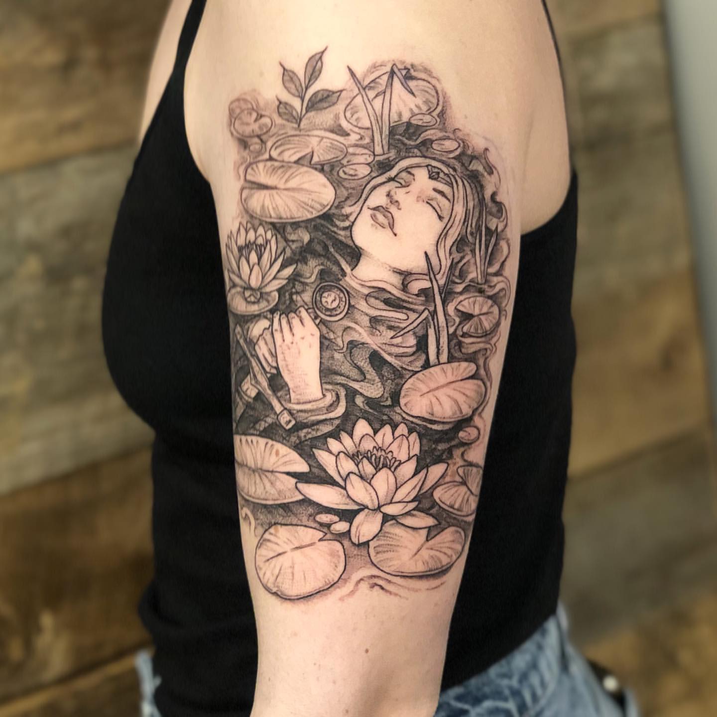 Lady of the Lake Tattoo by Vanessa Spezowka at Crimson Empire Tattoo in Edmonton Alberta Canada