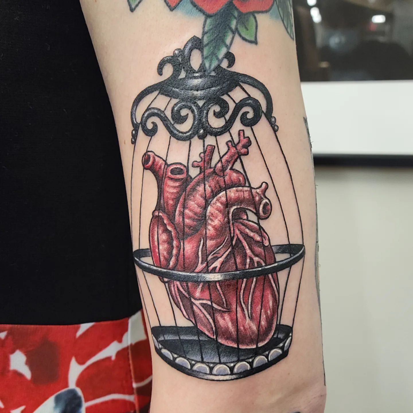 Anatomical Heart Tattoo by Sheila Anderson at Crimson Empire Tattoo in Edmonton Alberta Canada