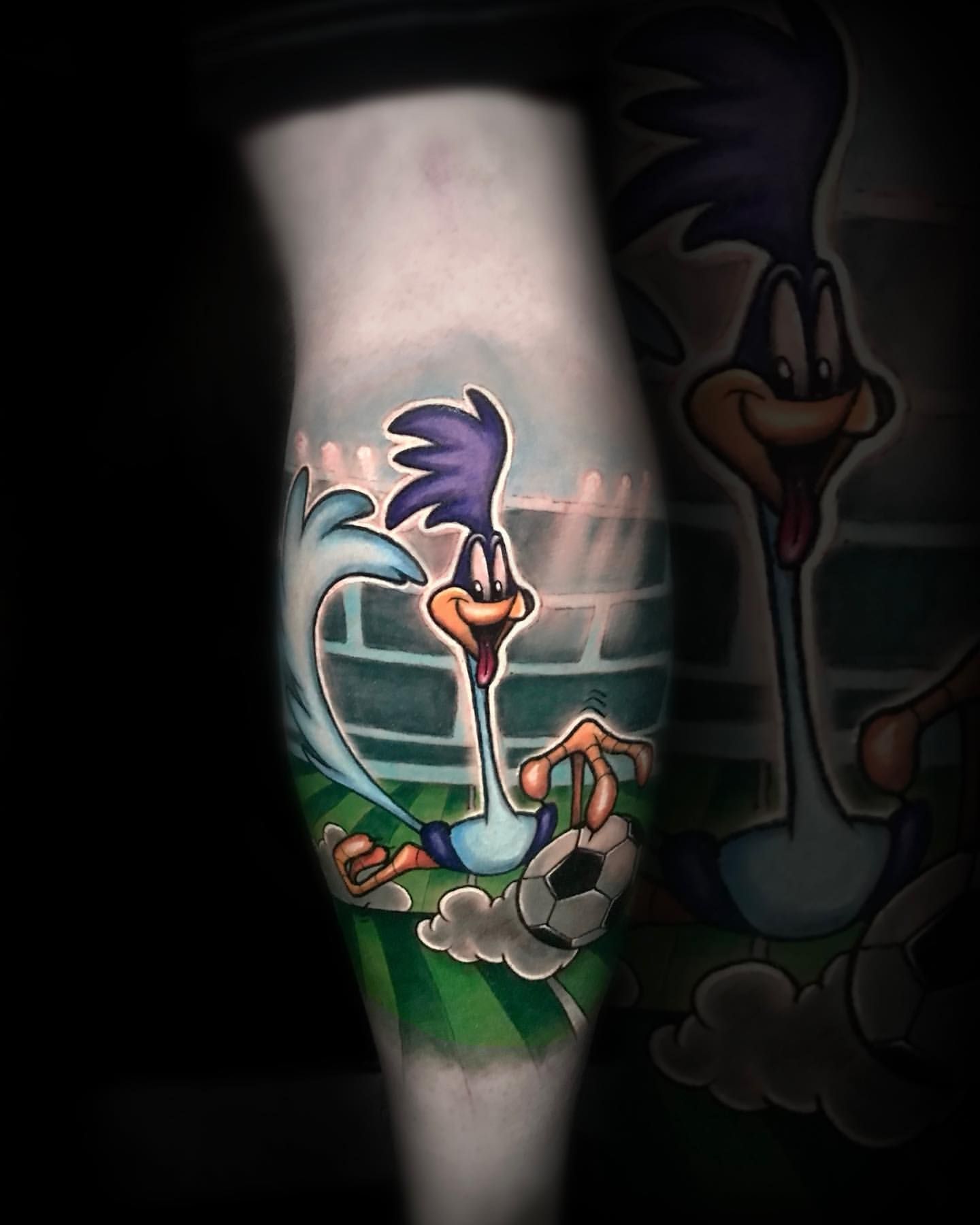 Roadrunner Tattoo by Jackson Sukhov at Black Gold Tattoo Co in Edmonton Alberta Canada