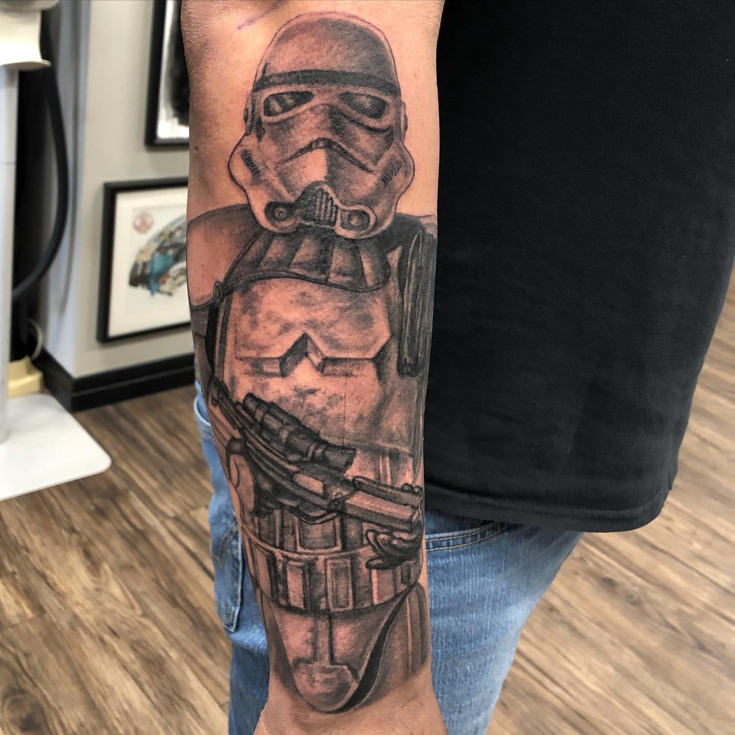 Stormtrooper Tattoo by Steve Hayes at Black Gold Tattoo Co in Edmonton Alberta Canada