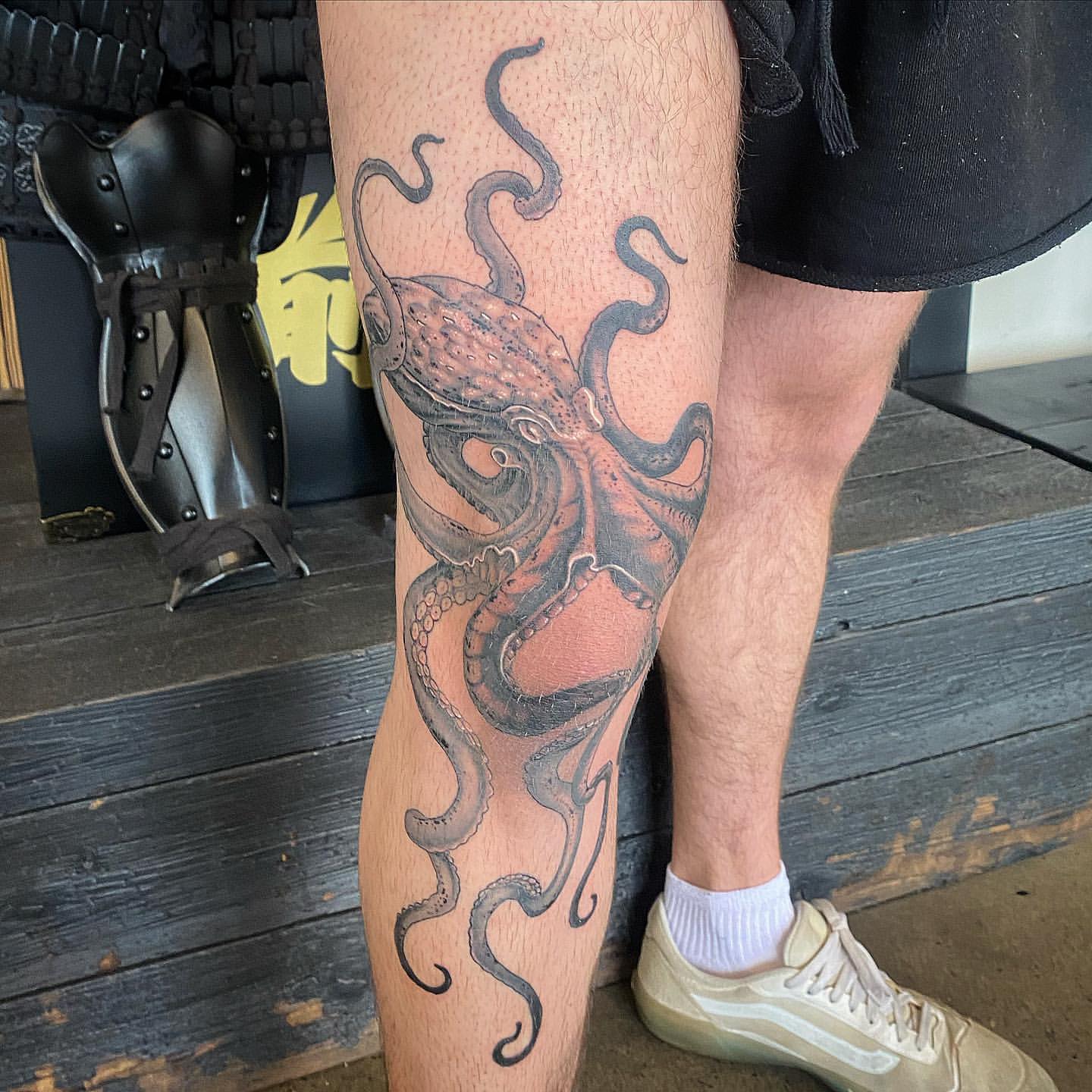 Octopus Tattoo by Dale Moostoos at Crimson Empire Tattoo in Edmonton Alberta Canada