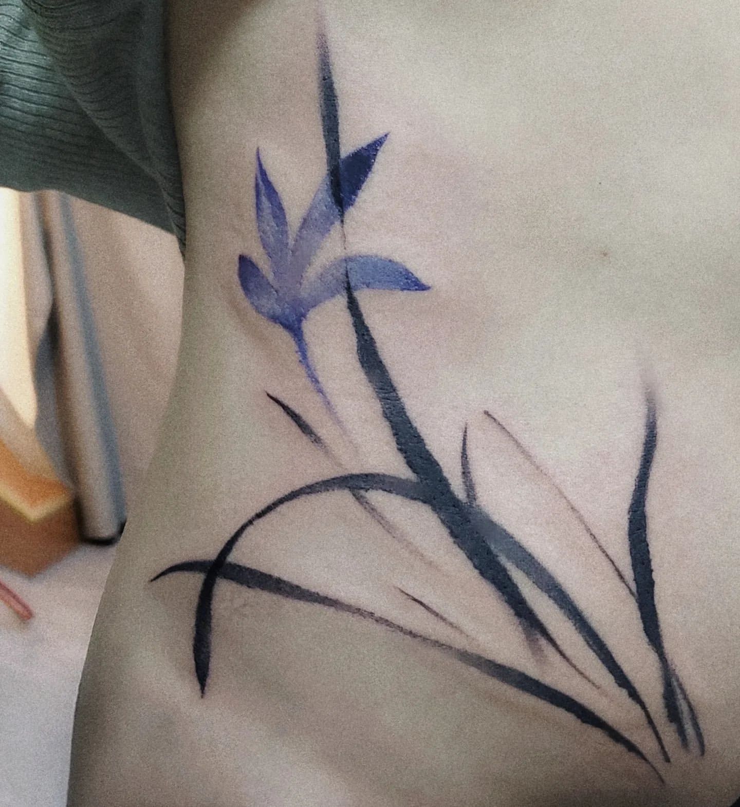 Floral Painting Tattoo by Ian Wang at Black Gold Tattoo Co in Edmonton Alberta Canada