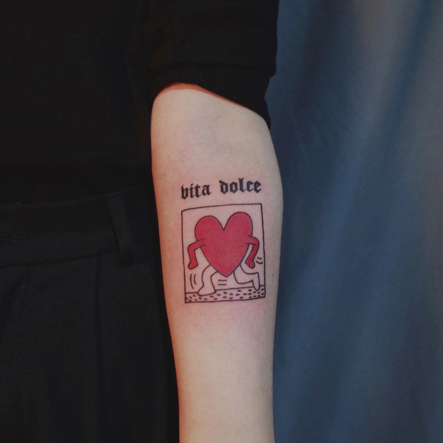 Keith Haring Tattoo by Ian Wang at Black Gold Tattoo Co in Edmonton Alberta Canada