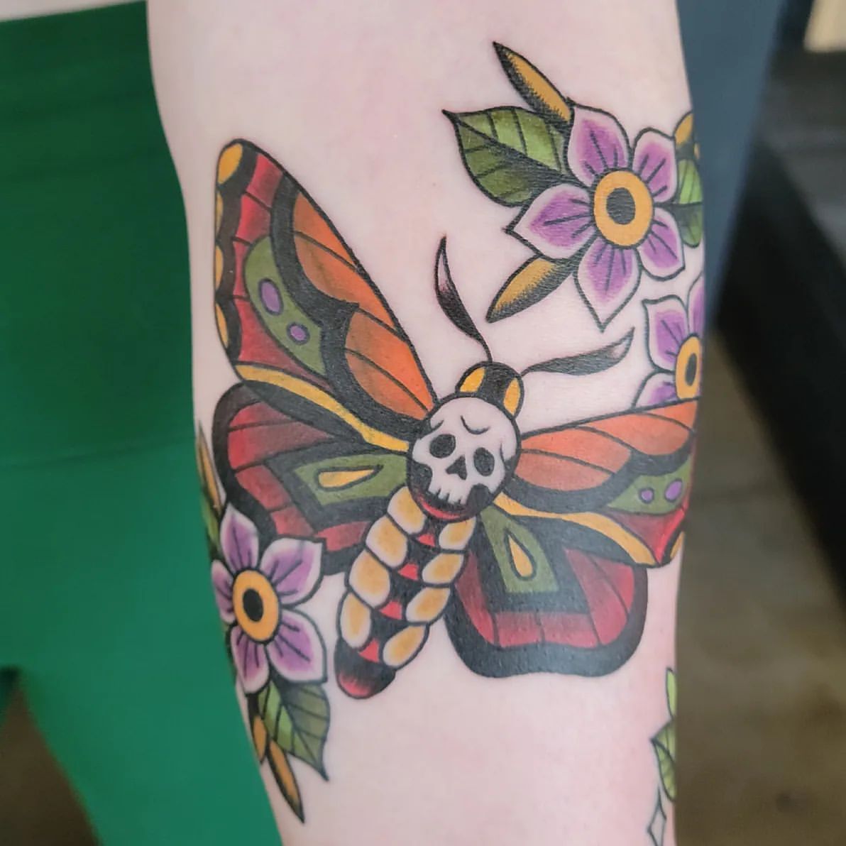 Death Moth Tattoo by Sheila Anderson at Crimson Empire Tattoo in Edmonton Alberta Canada