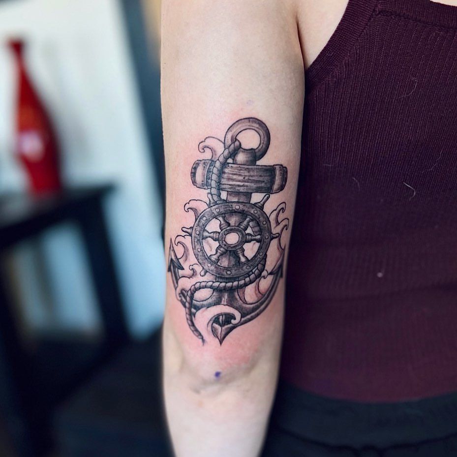 Anchor Tattoo by Vinny Nguyen at Crimson Empire Tattoo in Edmonton Alberta Canada