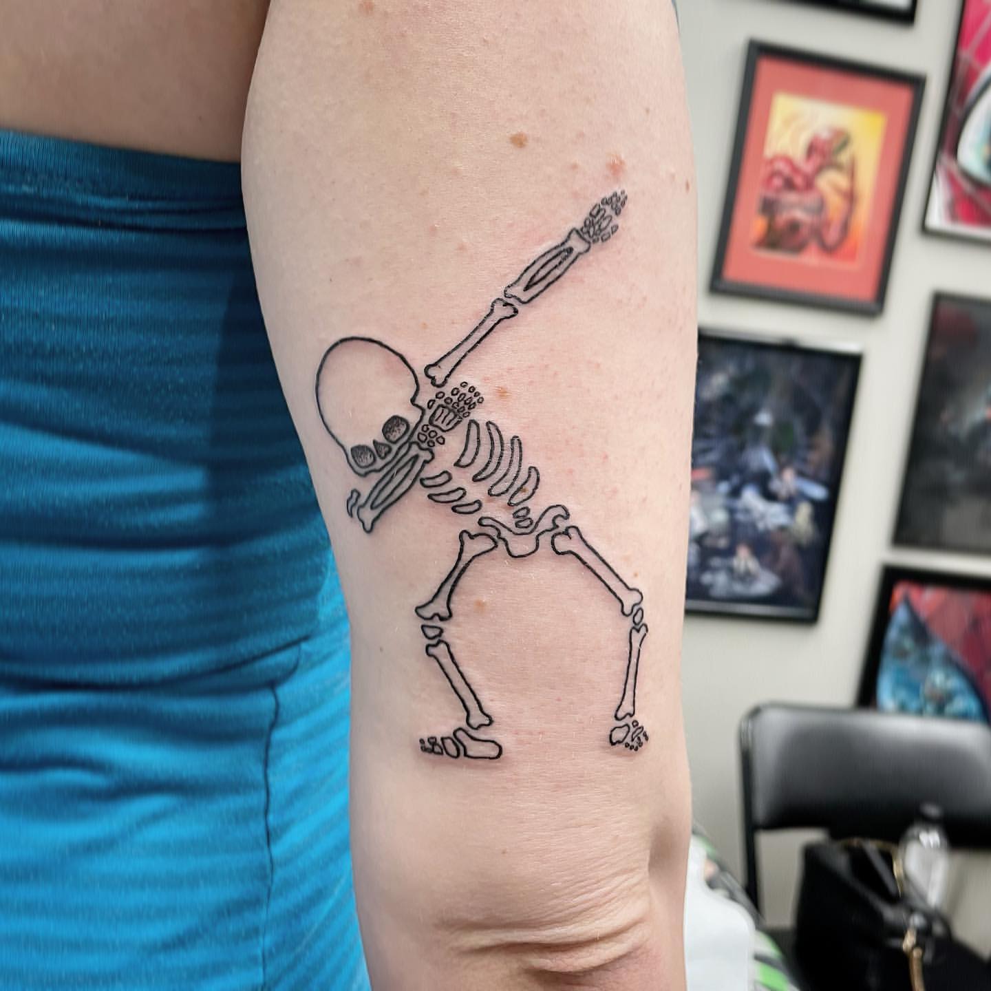 Skeleton Tattoo by Jess Alther at Black Gold Tattoo Co in Edmonton Alberta Canada