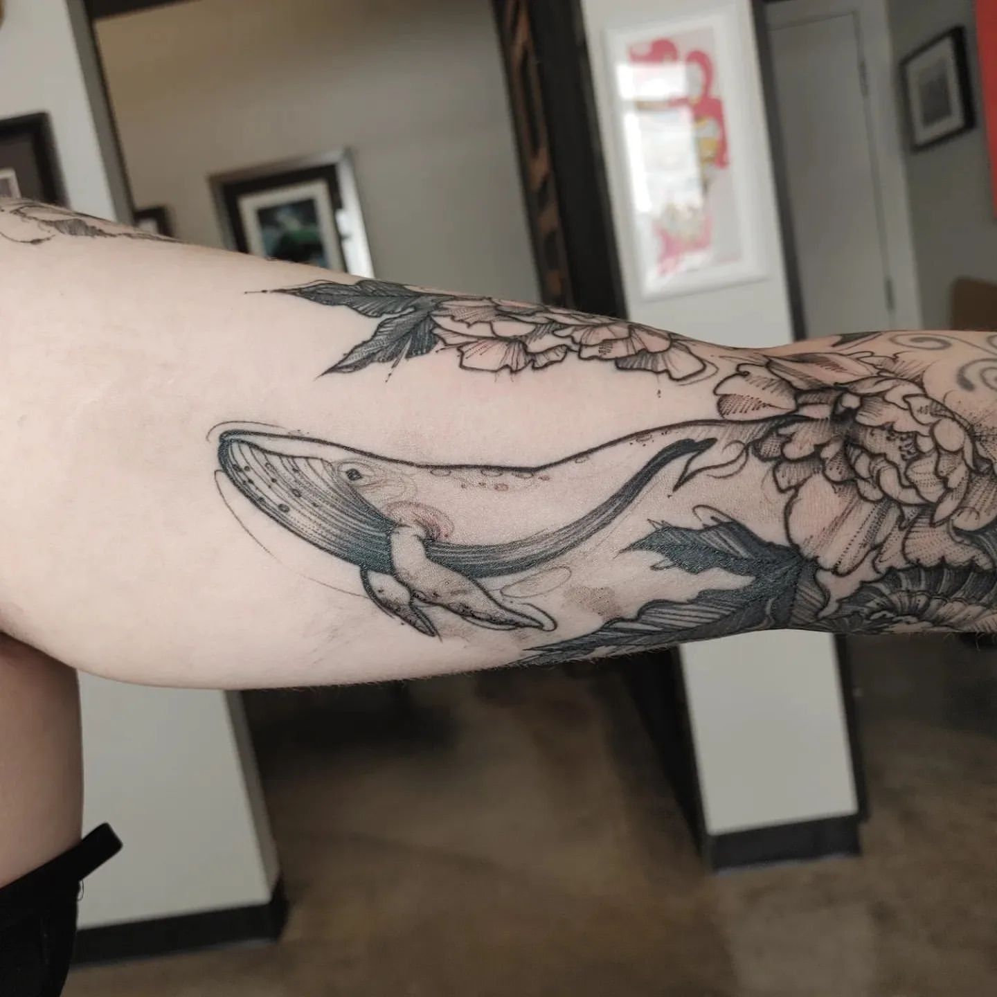 Humpback Whale Tattoo Adrienne Alexander at Crimson Empire Tattoo in Edmonton Alberta Canada