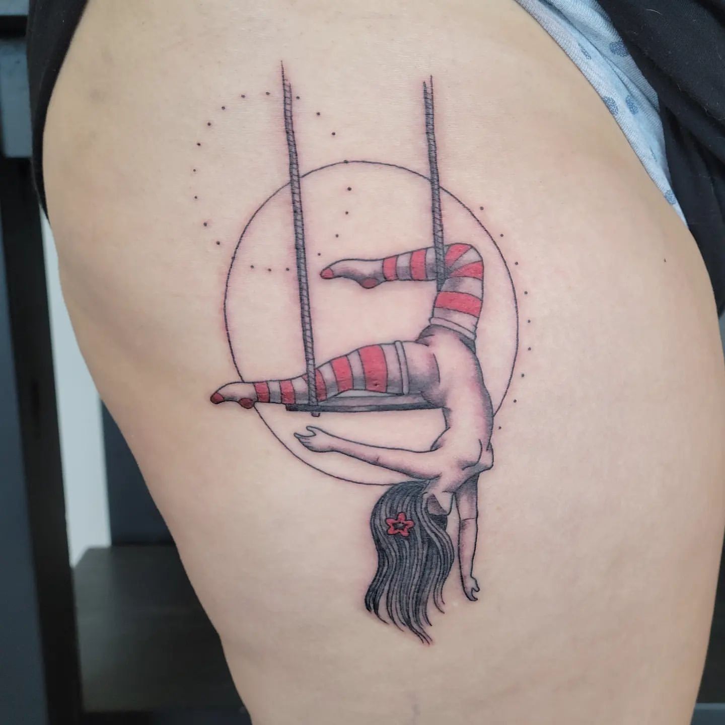 Acrobat Lady Tattoo by Sheila Anderson at Crimson Empire Tattoo in Edmonton Alberta Canada