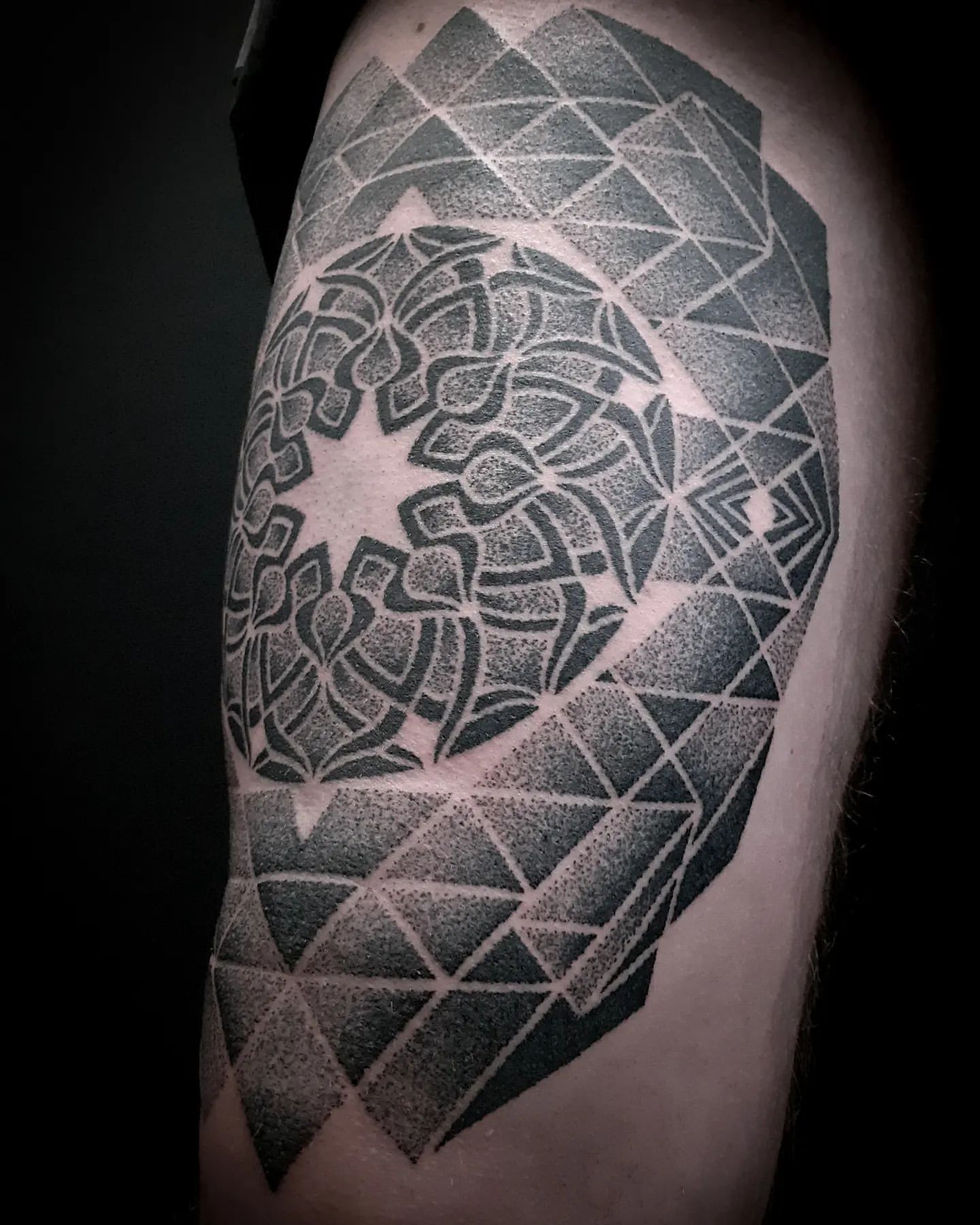Geometric Dotwork Tattoo by Lex at Black Gold Tattoo Co in Edmonton Alberta Canada