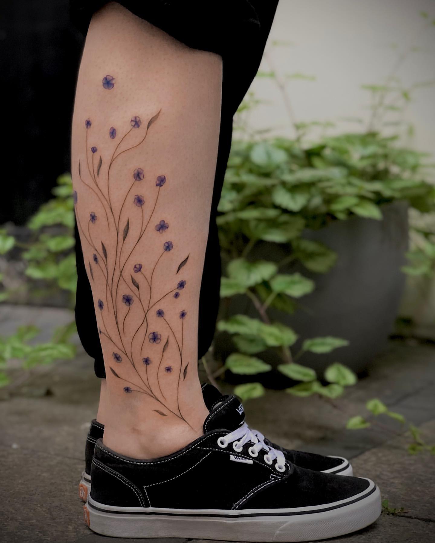 Floral Tattoo by Anastasiya at Silver Ghost Tattoo in Edmonton Alberta Canada