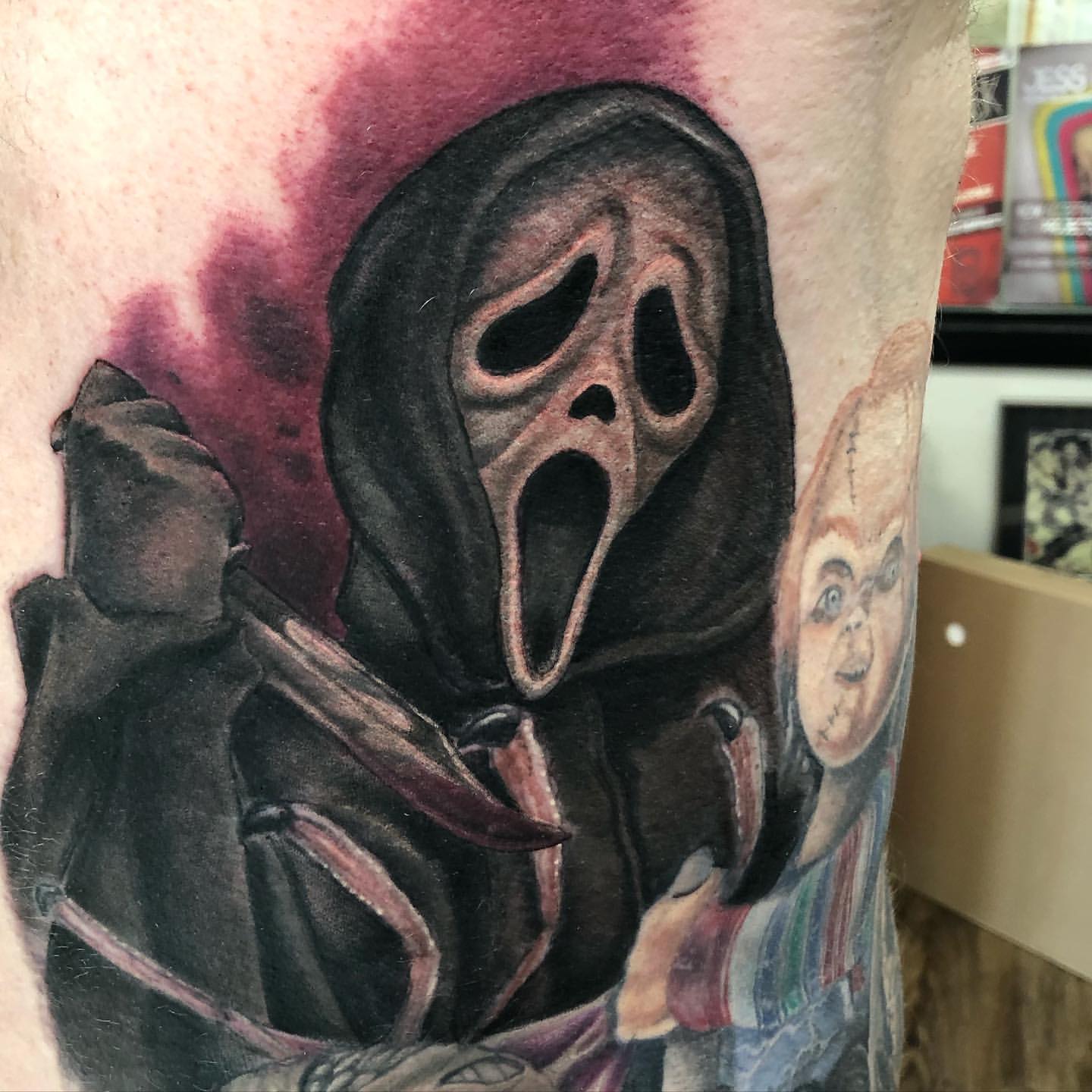 Ghostface (Scream) Tattoo by Steve Hayes at Black Gold Tattoo Co in Edmonton Alberta Canada