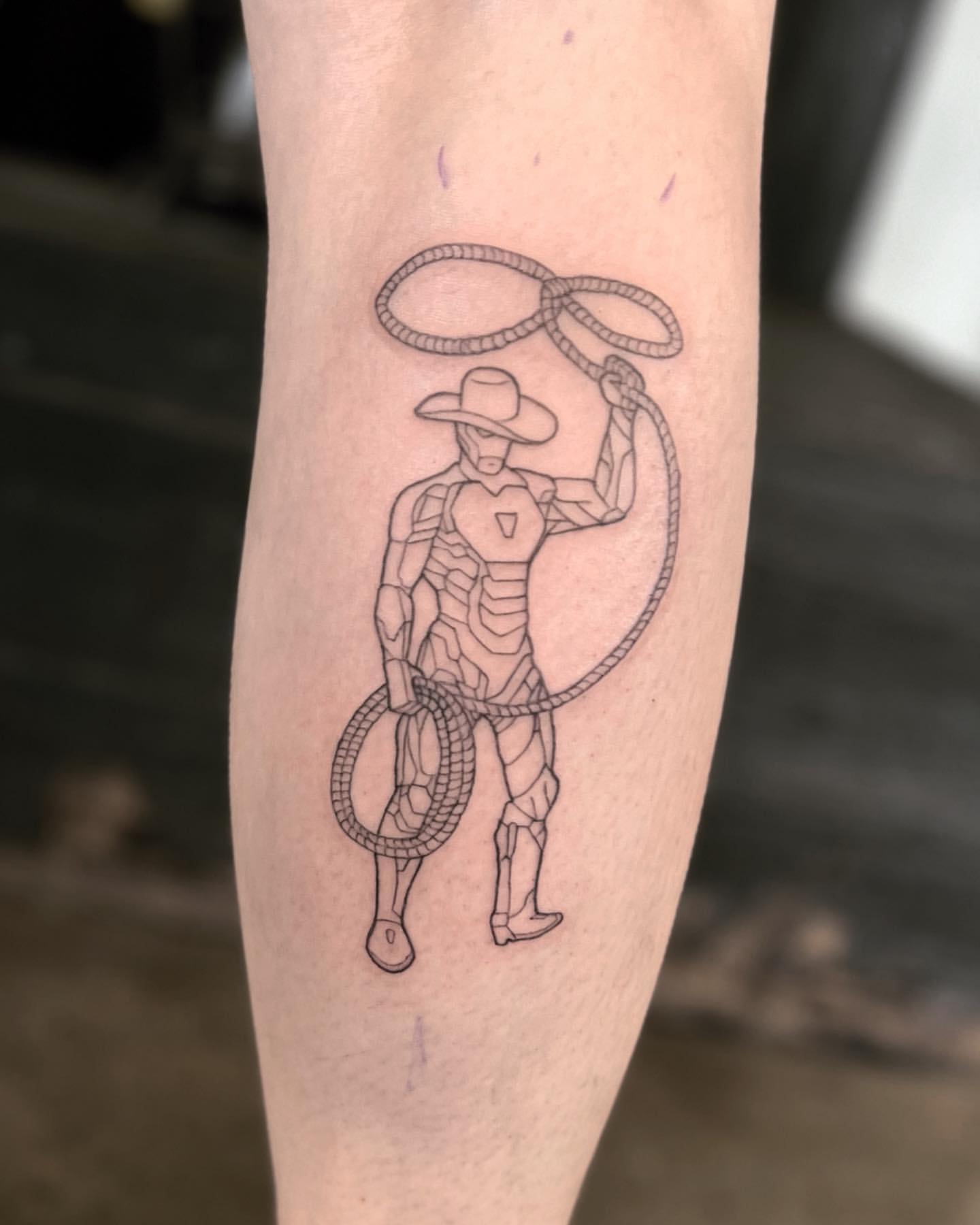 Cowboy Iron Man Tattoo by Vinny Nguyen at Crimson Empire Tattoo in Edmonton Alberta Canada