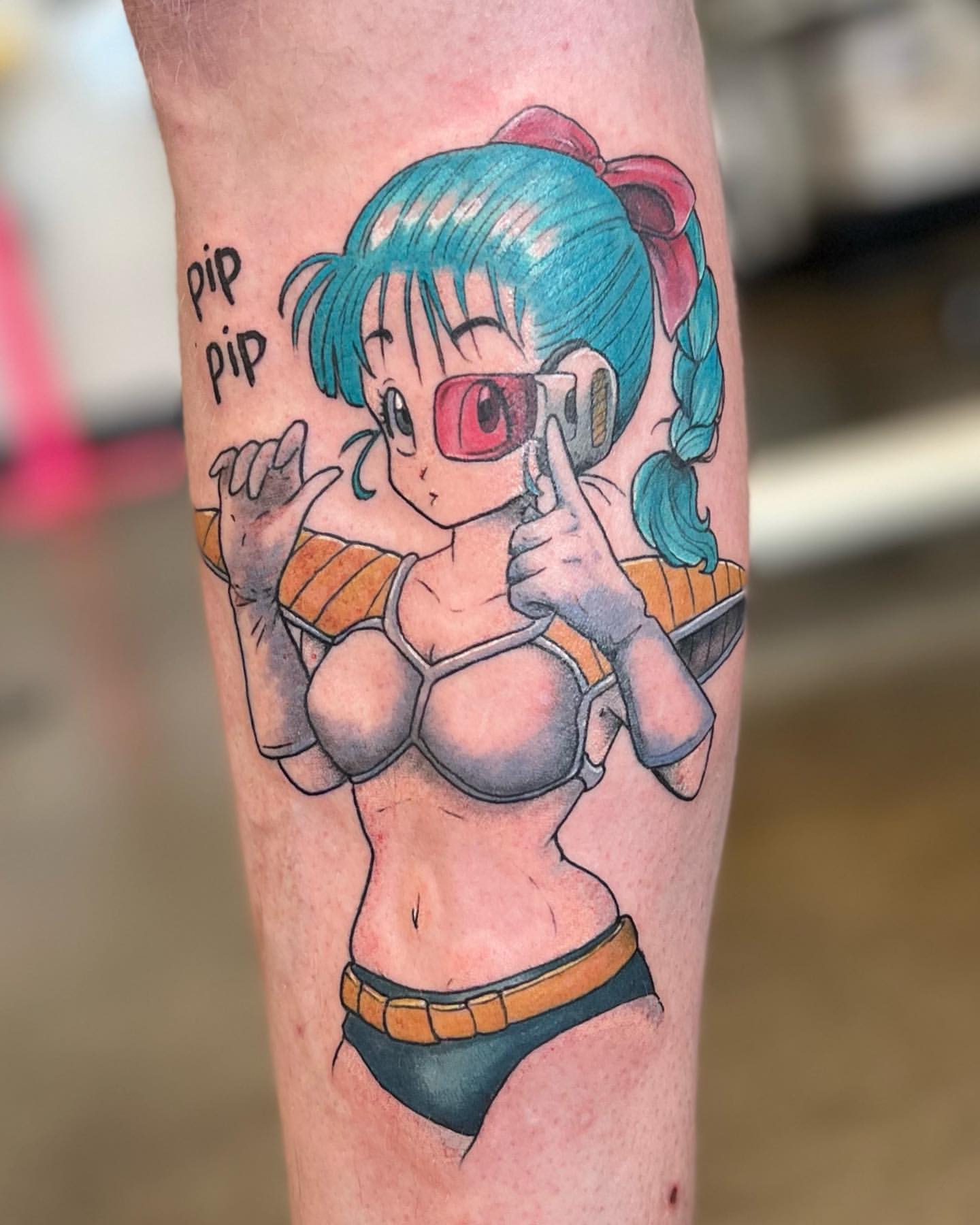 Bulma Tattoo by Vanessa Spezowka at Crimson Empire Tattoo in Edmonton Alberta Canada