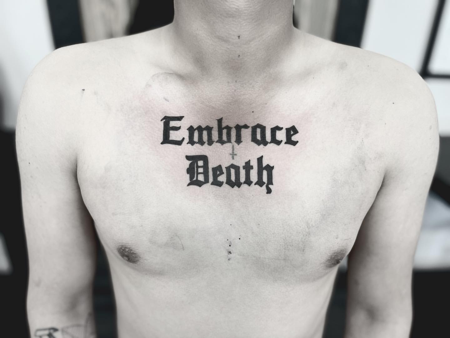 Lettering Tattoo by Vinny Nguyen at Crimson Empire Tattoo in Edmonton Alberta Canada