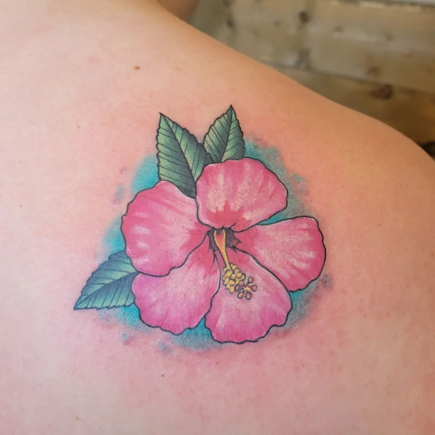 Hibiscus Flower Tattoo by Sheila Anderson at Crimson Empire Tattoo in Edmonton Alberta Canada