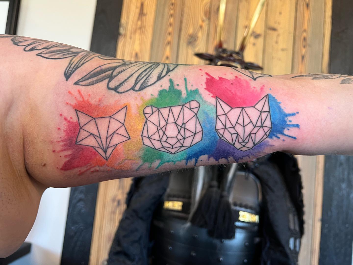 Geometric Animals Tattoo by Vinny Nguyen at Crimson Empire Tattoo in Edmonton Alberta Canada