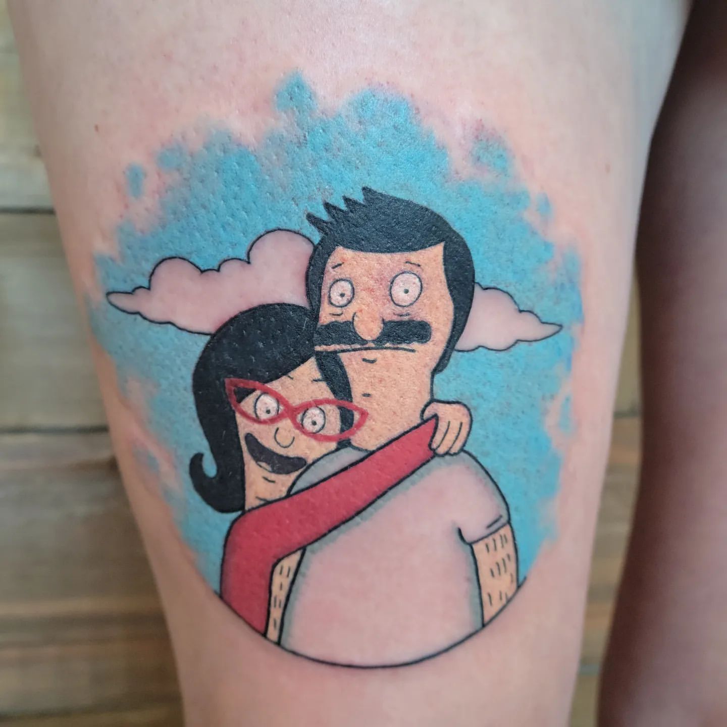 Bobs Burgers Tattoo by Sheila Anderson at Crimson Empire Tattoo in Edmonton Alberta Canada