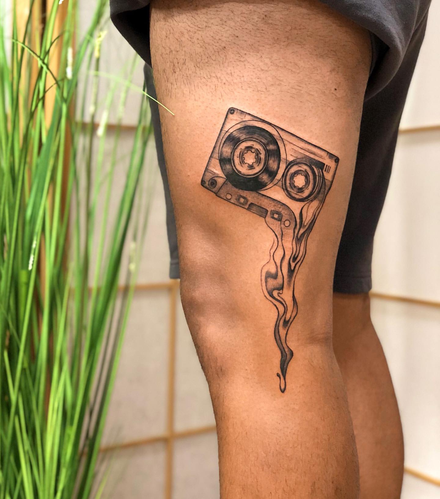 Cassette Tape Tattoo by Anastasiya at Silver Ghost Tattoo in Edmonton Alberta Canada
